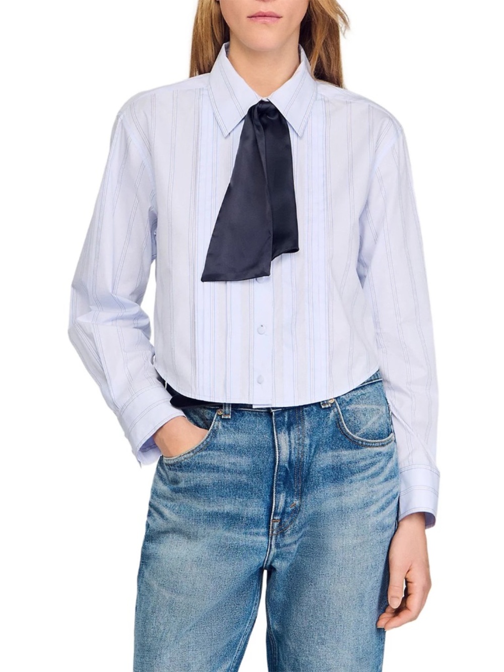Marissa Cropped Shirt with Removable Tie